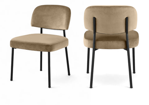 Arden Beige Performance Fabric Upholstered Dining Chair, 2-Piece