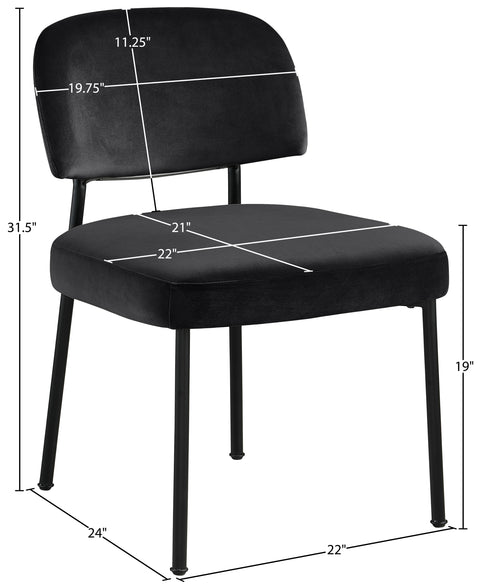 Arden Black Performance Fabric Upholstered Dining Chair, 2-Piece