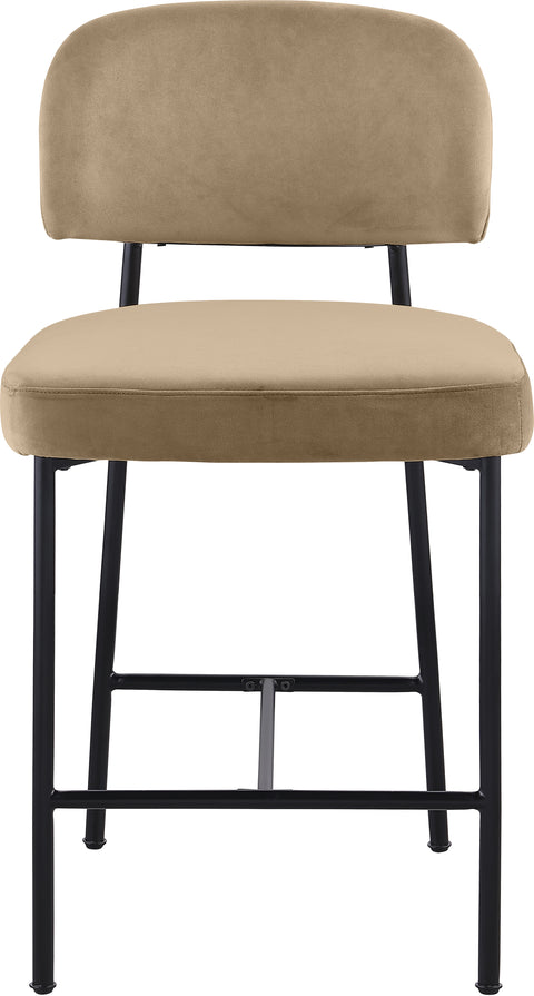 Arden Beige Performance Fabric Upholstered Counter Stool, 2-Piece
