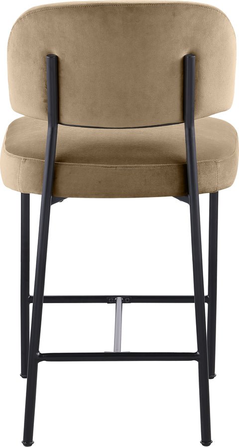 Arden Beige Performance Fabric Upholstered Counter Stool, 2-Piece