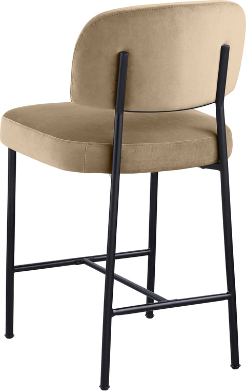 Arden Beige Performance Fabric Upholstered Counter Stool, 2-Piece