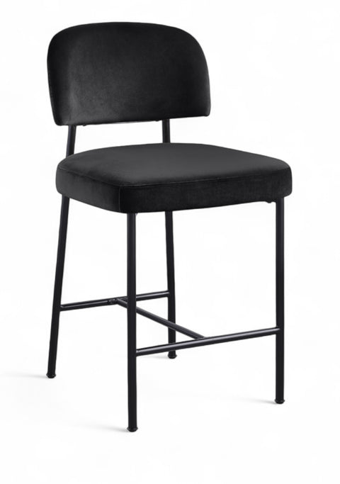 Arden Black Performance Fabric Upholstered Counter Stool, 2-Piece