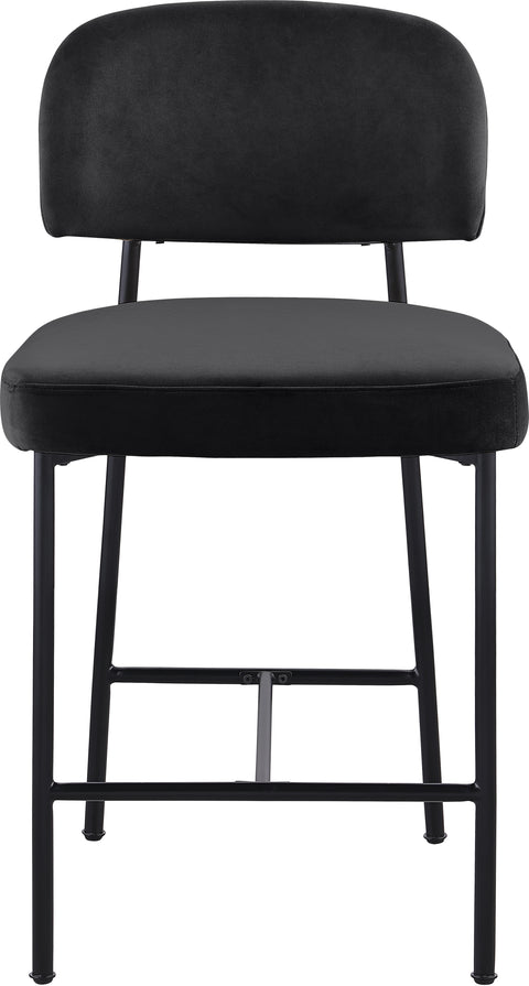 Arden Black Performance Fabric Upholstered Counter Stool, 2-Piece