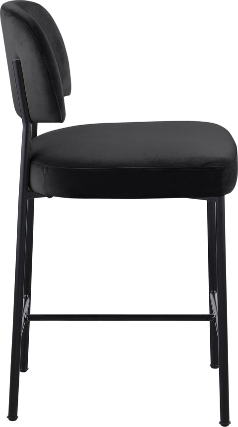 Arden Black Performance Fabric Upholstered Counter Stool, 2-Piece