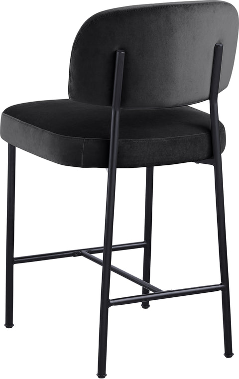 Arden Black Performance Fabric Upholstered Counter Stool, 2-Piece