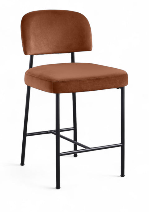 Arden Cognac Performance Fabric Upholstered Counter Stool, 2-Piece