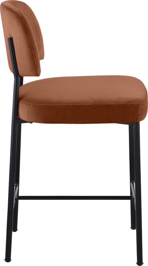 Arden Cognac Performance Fabric Upholstered Counter Stool, 2-Piece