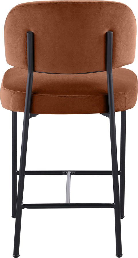 Arden Cognac Performance Fabric Upholstered Counter Stool, 2-Piece