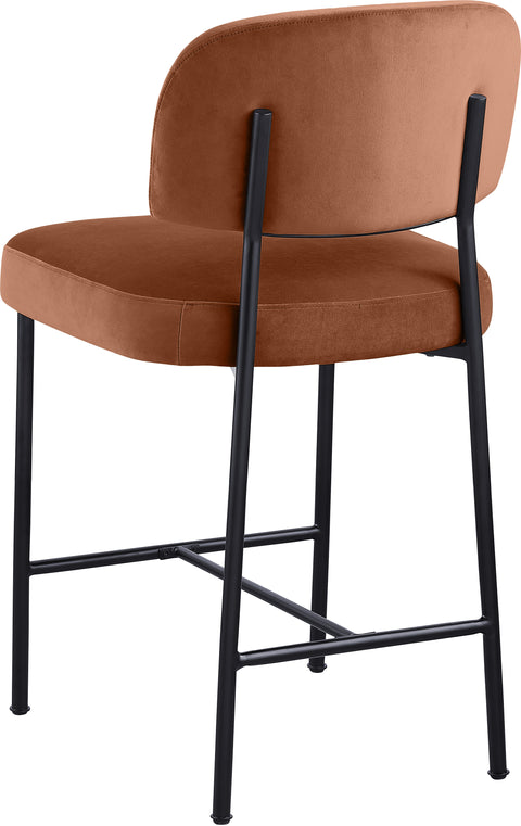 Arden Cognac Performance Fabric Upholstered Counter Stool, 2-Piece