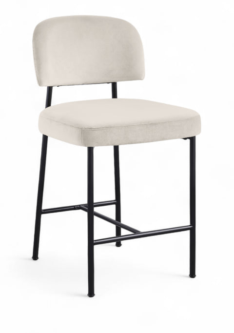 Arden Cream Performance Fabric Upholstered Counter Stool, 2-Piece