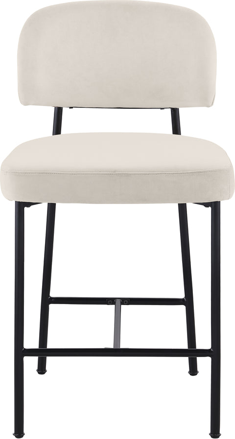 Arden Cream Performance Fabric Upholstered Counter Stool, 2-Piece