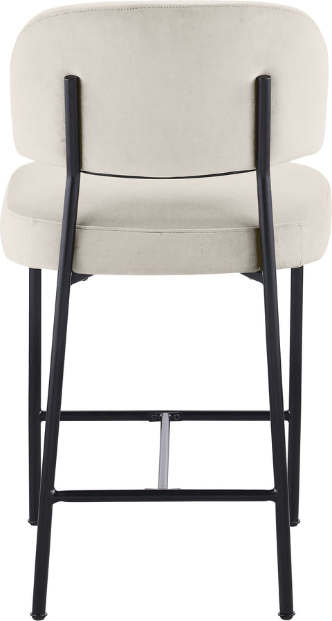 Arden Cream Performance Fabric Upholstered Counter Stool, 2-Piece