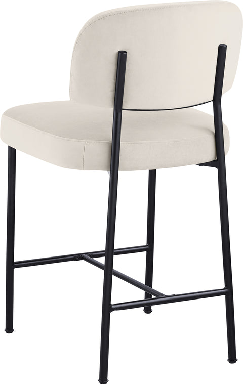 Arden Cream Performance Fabric Upholstered Counter Stool, 2-Piece