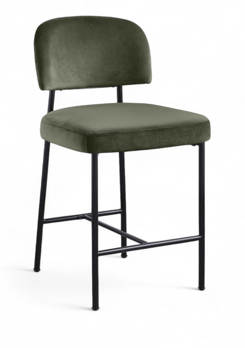 Arden Green Performance Fabric Upholstered Counter Stool, 2-Piece