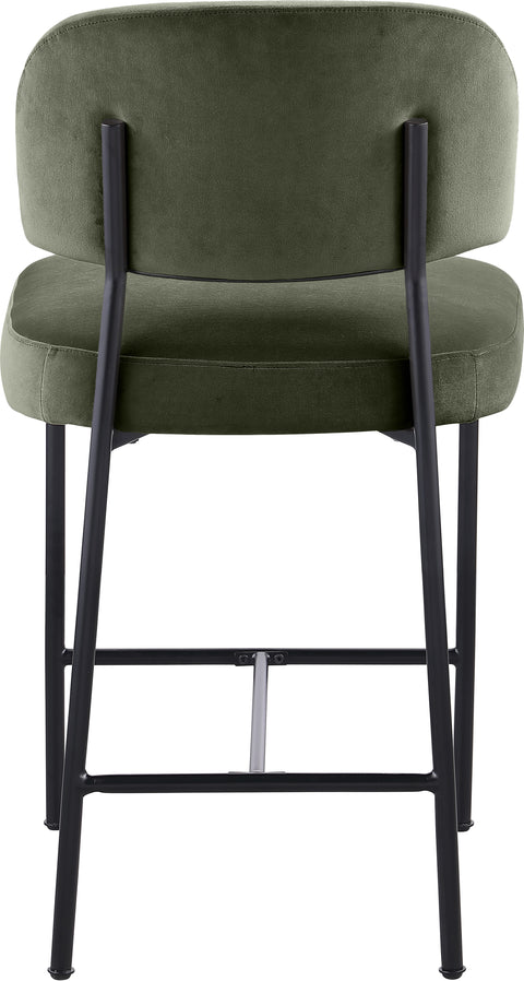 Arden Green Performance Fabric Upholstered Counter Stool, 2-Piece