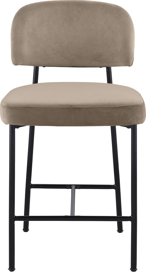 Arden Taupe Performance Fabric Upholstered Counter Stool, 2-Piece