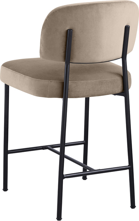 Arden Taupe Performance Fabric Upholstered Counter Stool, 2-Piece