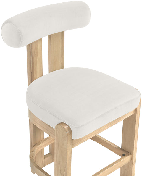 Noelle Cream Velvet Performance Fabric Upholstered Counter Stool, 2-Piece (Style 2)
