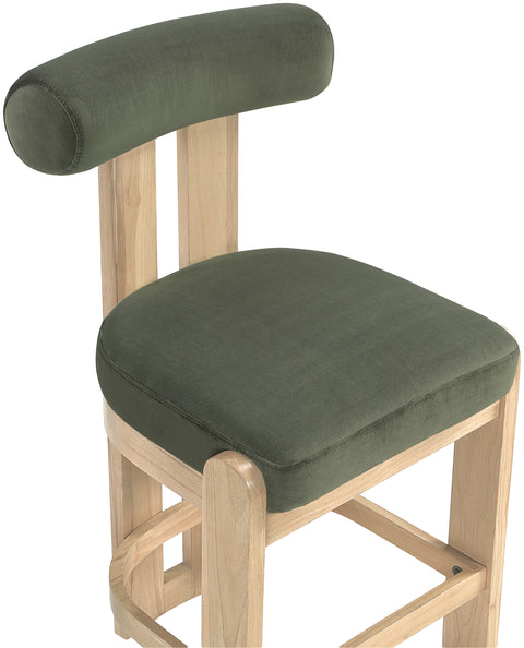 Noelle Green Velvet Performance Fabric Upholstered Counter Stool, 2-Piece (Style 2)