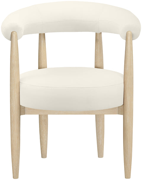 Linden Cream Vegan Leather Upholstered Dining Chair, 2-Piece