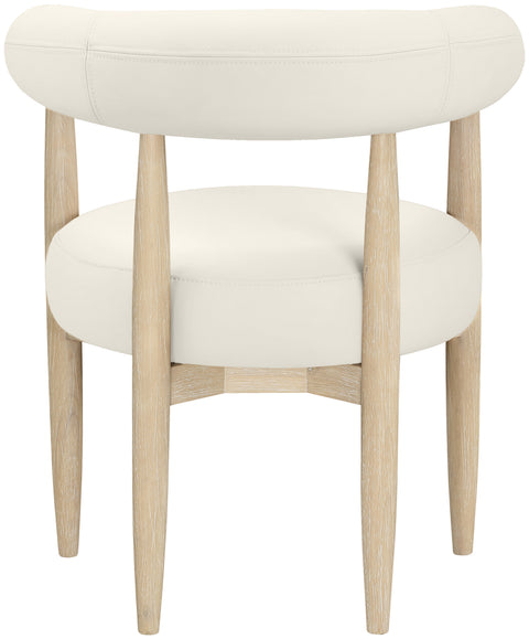 Linden Cream Vegan Leather Upholstered Dining Chair, 2-Piece
