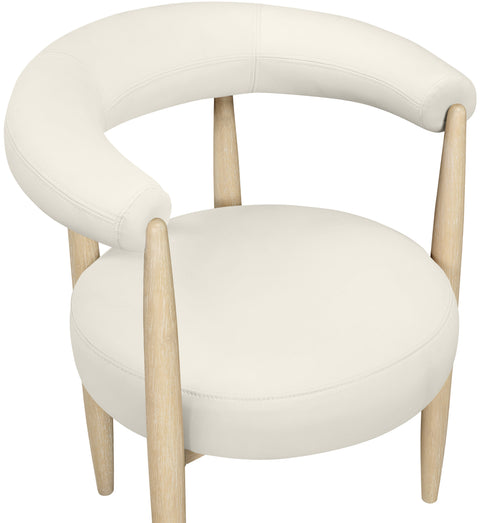 Linden Cream Vegan Leather Upholstered Dining Chair, 2-Piece