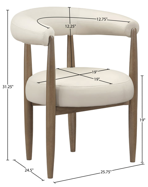 Linden Beige Vegan Leather Upholstered Dining Chair, 2-Piece