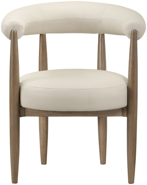 Linden Beige Vegan Leather Upholstered Dining Chair, 2-Piece