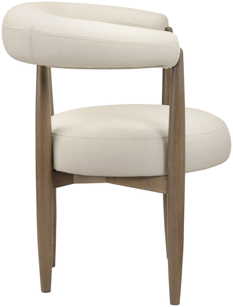 Linden Beige Vegan Leather Upholstered Dining Chair, 2-Piece