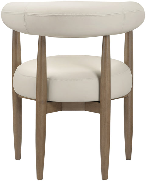 Linden Beige Vegan Leather Upholstered Dining Chair, 2-Piece