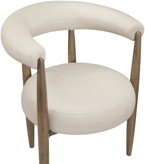 Linden Beige Vegan Leather Upholstered Dining Chair, 2-Piece