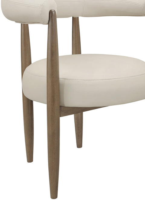 Linden Beige Vegan Leather Upholstered Dining Chair, 2-Piece