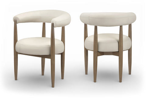 Linden Beige Vegan Leather Upholstered Dining Chair, 2-Piece