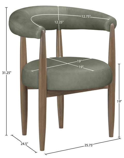 Linden Green Vegan Leather Upholstered Dining Chair, 2-Piece