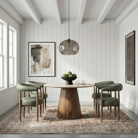 Linden Green Vegan Leather Upholstered Dining Chair, 2-Piece