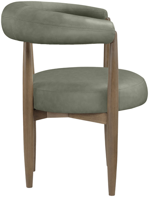 Linden Green Vegan Leather Upholstered Dining Chair, 2-Piece