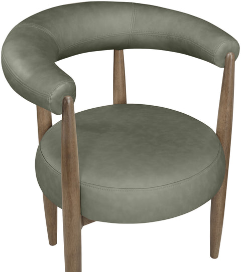 Linden Green Vegan Leather Upholstered Dining Chair, 2-Piece
