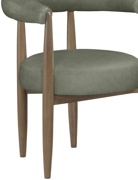 Linden Green Vegan Leather Upholstered Dining Chair, 2-Piece