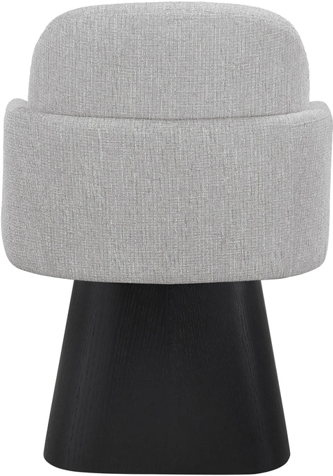 Blaire Grey Linen Textured Fabric Upholstered Swivel Dining Arm Chair, 1 Piece