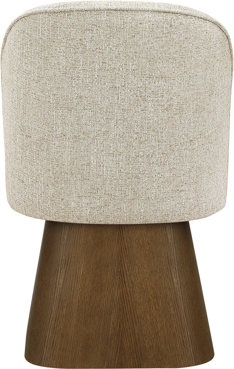 Blaire Beige Linen Textured Fabric Upholstered Swivel Dining Side Chair, 1 Piece (Style 3)