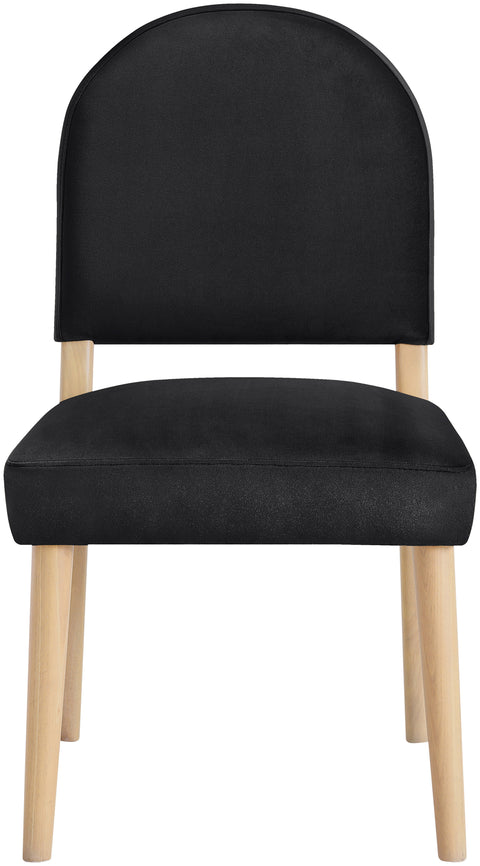 Piper Black Velvet Performance Fabric Upholstered Dining Chair, 2-Piece