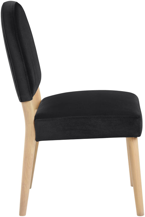 Piper Black Velvet Performance Fabric Upholstered Dining Chair, 2-Piece