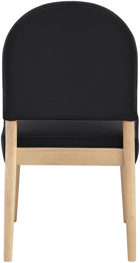 Piper Black Velvet Performance Fabric Upholstered Dining Chair, 2-Piece