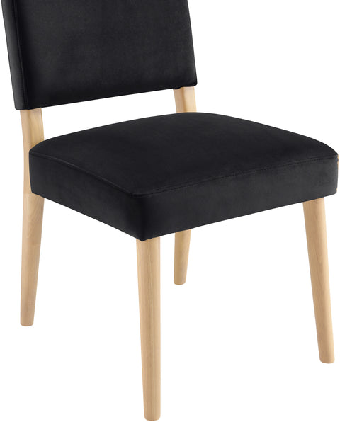 Piper Black Velvet Performance Fabric Upholstered Dining Chair, 2-Piece
