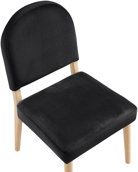 Piper Black Velvet Performance Fabric Upholstered Dining Chair, 2-Piece
