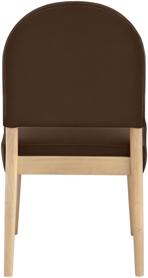 Piper Brown Velvet Performance Fabric Upholstered Dining Chair, 2-Piece