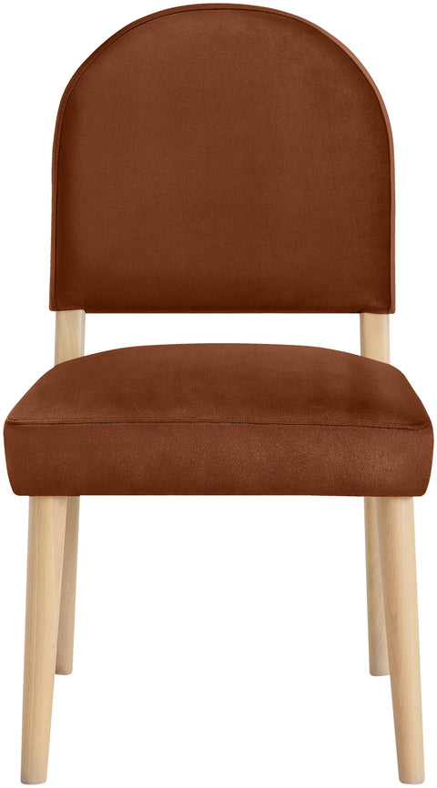 Piper Cognac Velvet Performance Fabric Upholstered Dining Chair, 2-Piece