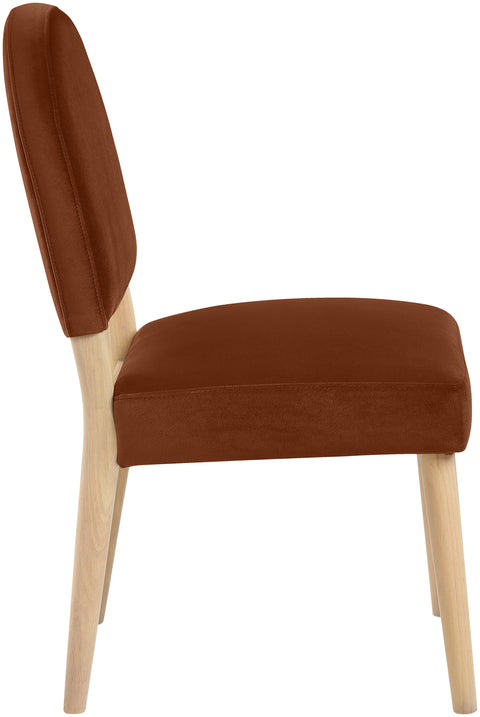Piper Cognac Velvet Performance Fabric Upholstered Dining Chair, 2-Piece