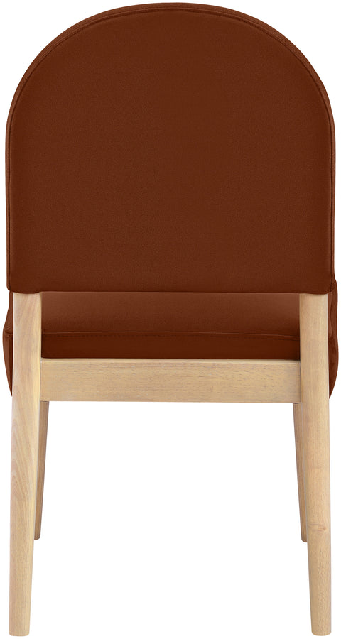 Piper Cognac Velvet Performance Fabric Upholstered Dining Chair, 2-Piece