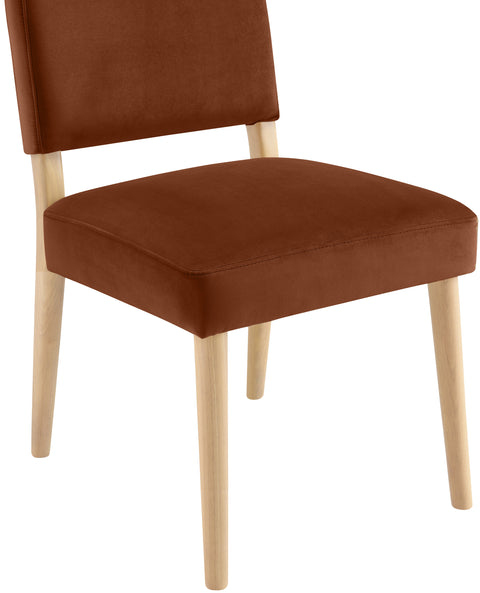 Piper Cognac Velvet Performance Fabric Upholstered Dining Chair, 2-Piece